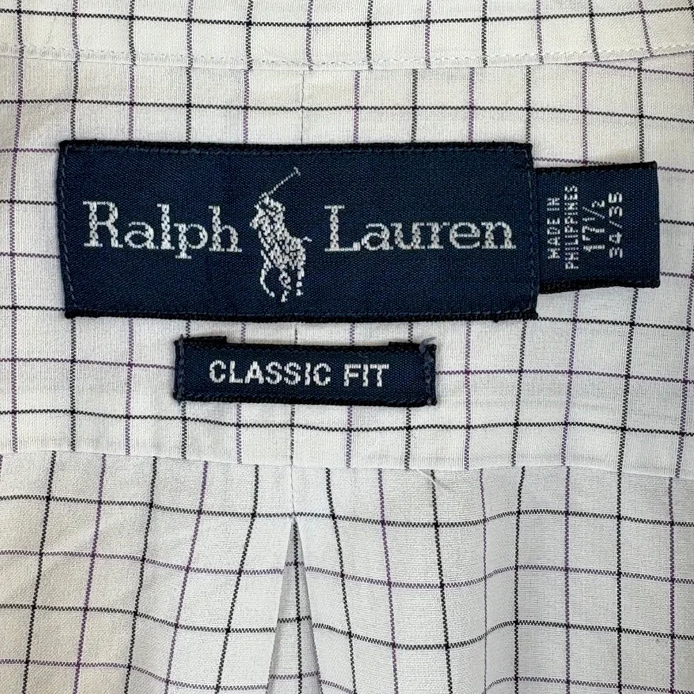 Polo Ralph Lauren Classic Fit Men's‎ Purple/ Black Plaid Button Down Shirt
